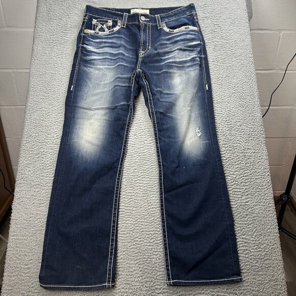 Big Star Voyager Straight Blue Jeans Size 36 Regular Mens - Picture 1 of 9